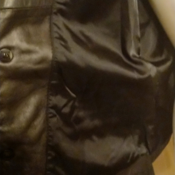 🕶Reaction by Kenneth Cole S black leather jacket with snaps and split cuffs - Picture 9 of 12